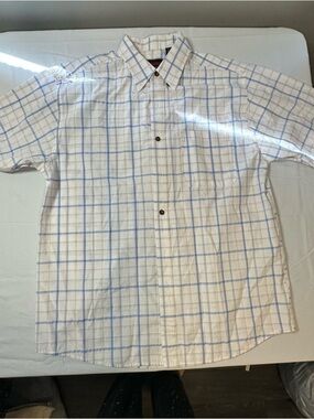 Architect White Shirt with Light Blue Windowpane Plaid